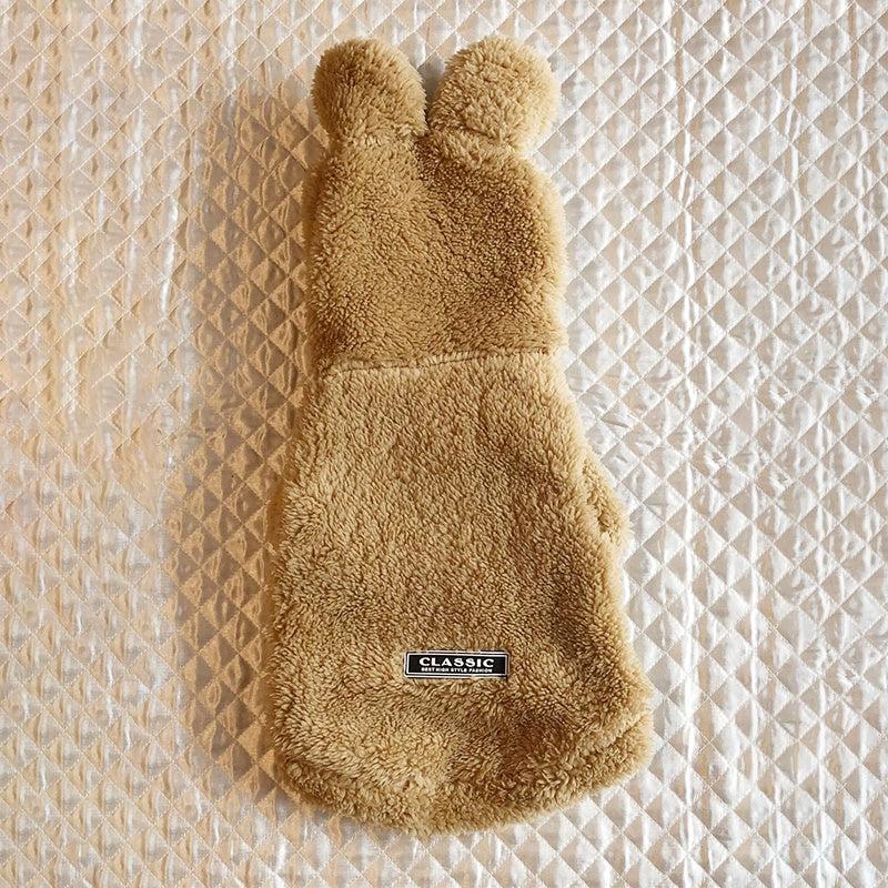 Cozy Rabbit Ear Fleece Dog Coat Winter Hooded Pet Jacket for Dogs