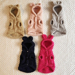 Cozy Rabbit Ear Fleece Dog Coat Winter Hooded Pet Jacket for Dogs