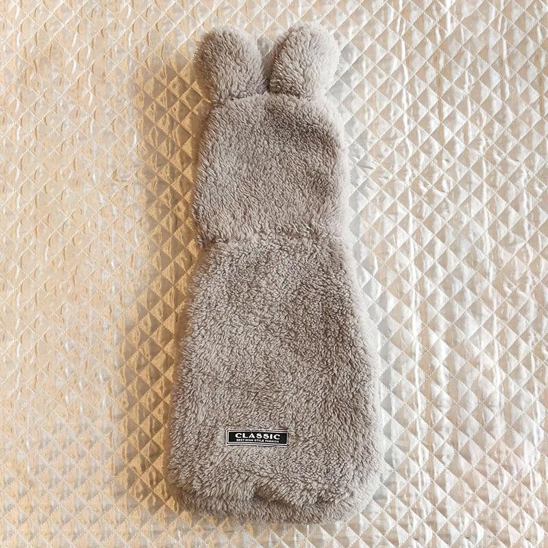 Cozy Rabbit Ear Fleece Dog Coat Winter Hooded Pet Jacket for Dogs