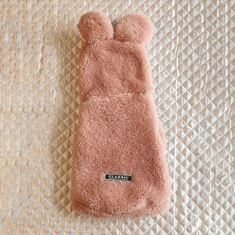 Cozy Rabbit Ear Fleece Dog Coat Winter Hooded Pet Jacket for Dogs