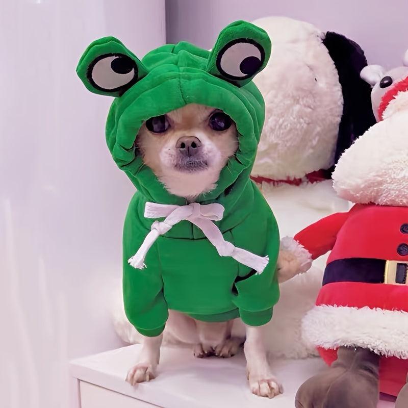 Green Frog Pet Sweater Dog Hoodie for Small and Medium Dogs