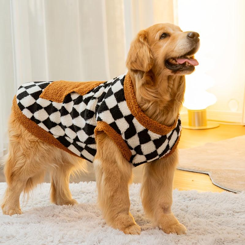Plaid Warm Dog Vest for Autumn Winter 3XL 8XL