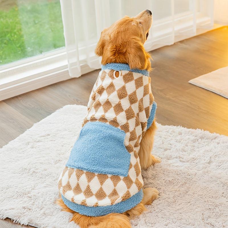 Plaid Warm Dog Vest for Autumn Winter 3XL 8XL