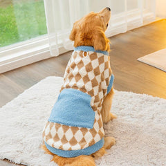 Plaid Warm Dog Vest for Autumn Winter 3XL 8XL