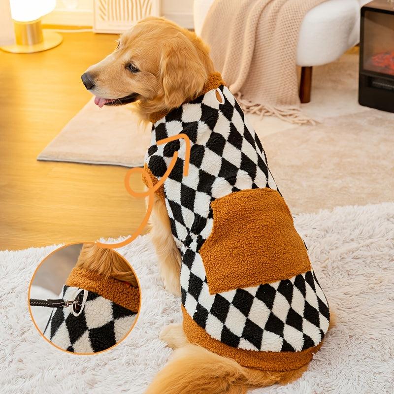 Plaid Warm Dog Vest for Autumn Winter 3XL 8XL