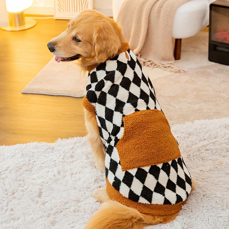 Plaid Warm Dog Vest for Autumn Winter 3XL 8XL