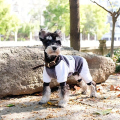 Pet Flannel Splicing Block Thickened Dog Coat Warm Windproof Jumpsuit