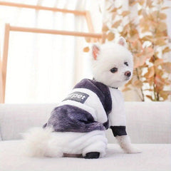 Pet Flannel Splicing Block Thickened Dog Coat Warm Windproof Jumpsuit