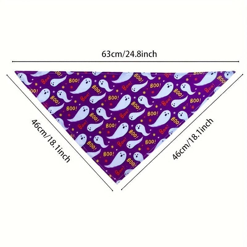Halloween Dog Bandana Pumpkin Bat Graphic Dog Scarf for Medium Large Dogs