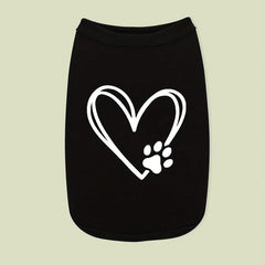 Dog Paw & Heart Graphic Pet Vest Summer Party Clothes