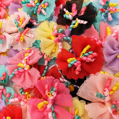 10 Pack Stylish Bowknot Hair Ties for Dogs & Cats Beads & Bow Decor