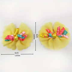 10 Pack Stylish Bowknot Hair Ties for Dogs & Cats Beads & Bow Decor