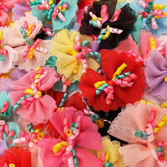10 Pack Stylish Bowknot Hair Ties for Dogs & Cats Beads & Bow Decor