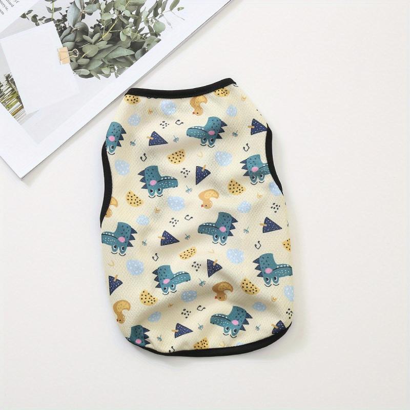 Cartoon Animal Graphic Pet Clothing Breathable Thin Dog Vest Soft Puppy Shirt