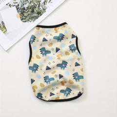 Cartoon Animal Graphic Pet Clothing Breathable Thin Dog Vest Soft Puppy Shirt