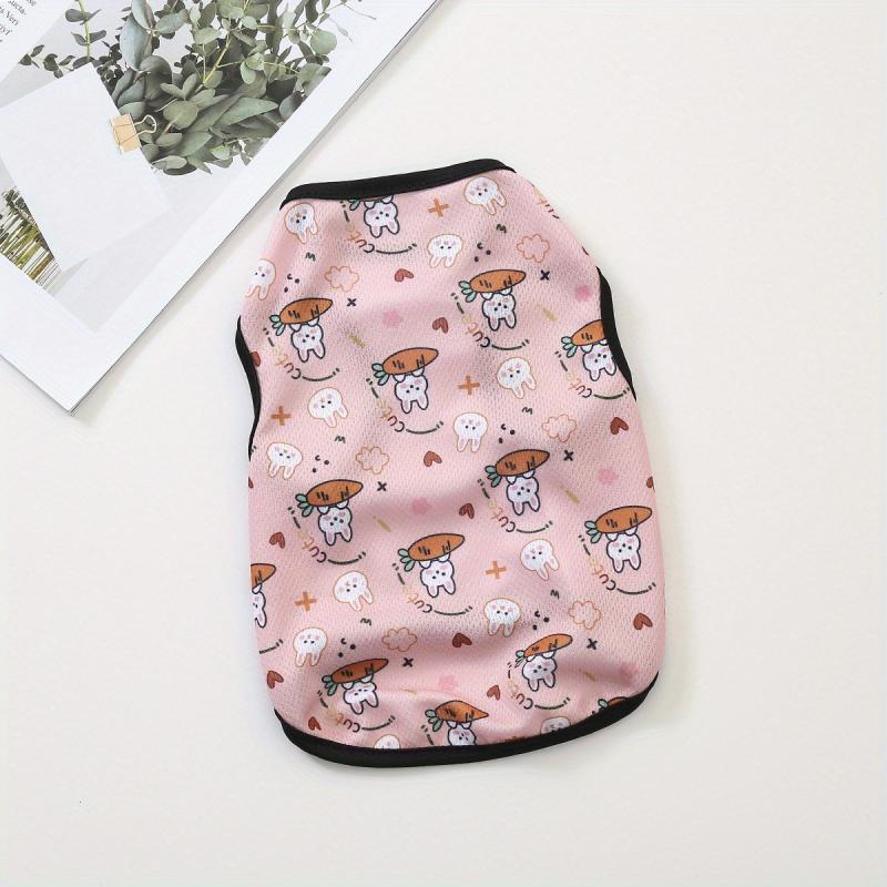 Cartoon Animal Graphic Pet Clothing Breathable Thin Dog Vest Soft Puppy Shirt