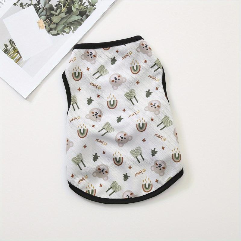 Cartoon Animal Graphic Pet Clothing Breathable Thin Dog Vest Soft Puppy Shirt