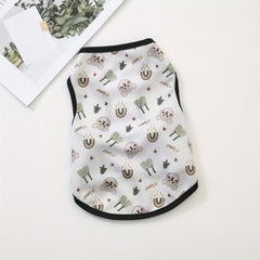 Cartoon Animal Graphic Pet Clothing Breathable Thin Dog Vest Soft Puppy Shirt