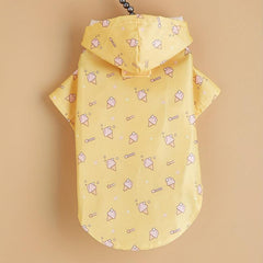 Ice Cream Graphic Pet Raincoat Waterproof Puppy Jacket For Small Dog/Cat