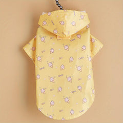 Ice Cream Graphic Pet Raincoat Waterproof Puppy Jacket For Small Dog/Cat