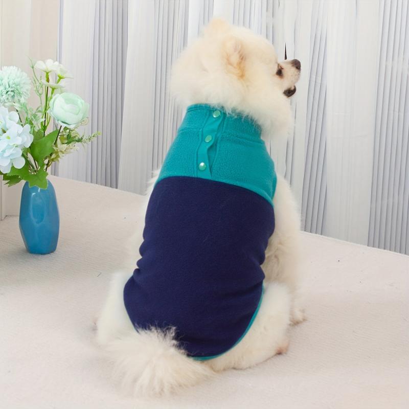 Colorblock Pet Sweater Fleece Warm Dog Sweatshirt Winter Pet Clothes