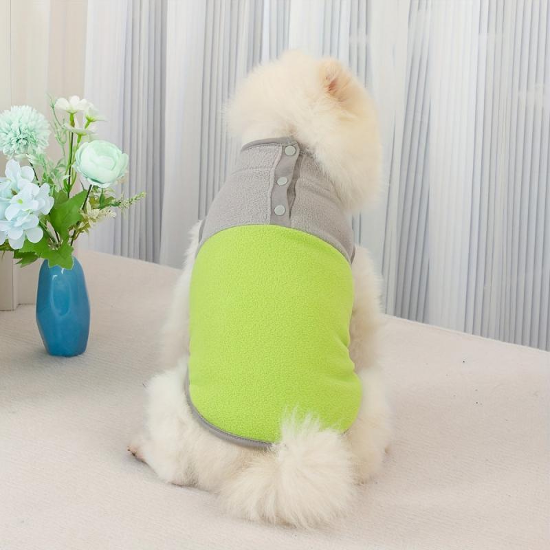Colorblock Pet Sweater Fleece Warm Dog Sweatshirt Winter Pet Clothes