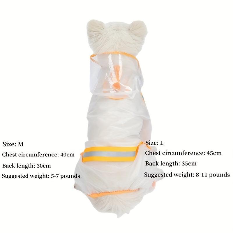 Pet Raincoat Reflective Strip Waterproof Jumpsuit