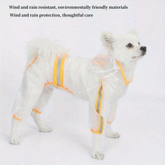 Pet Raincoat Reflective Strip Waterproof Jumpsuit