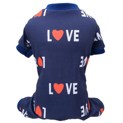 Heart Print Dog Jumpsuit Soft Dog Pajamas For Small Medium Dog/Cat