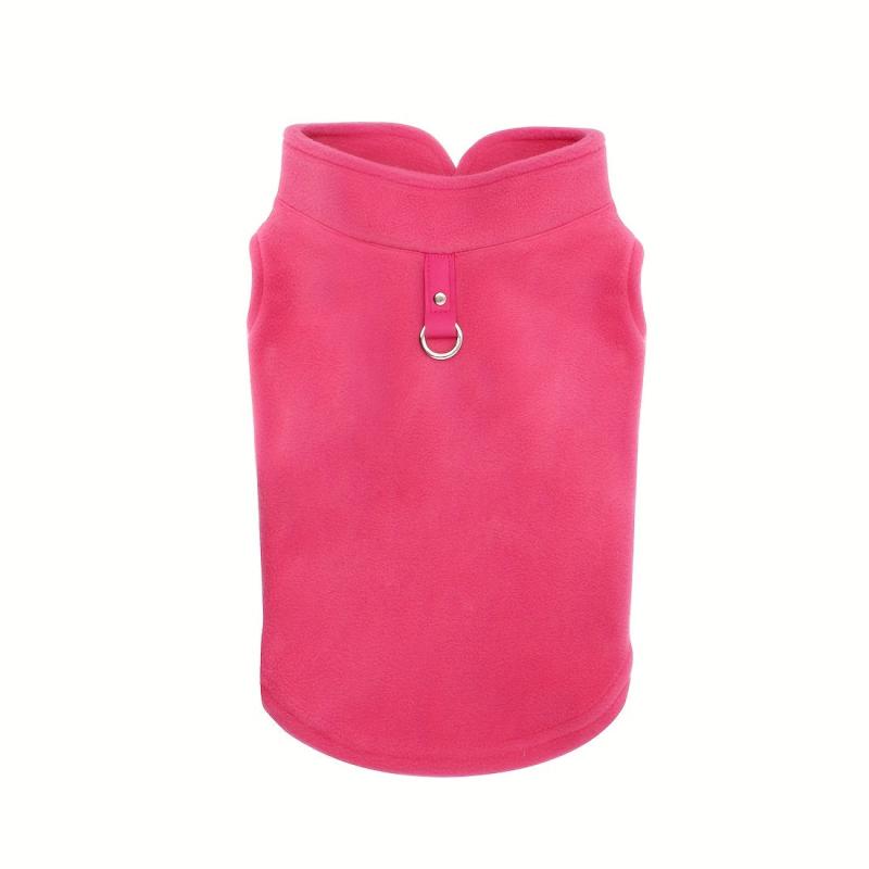 Cozy Fleece Vest w/ O Ring Leash for Dogs