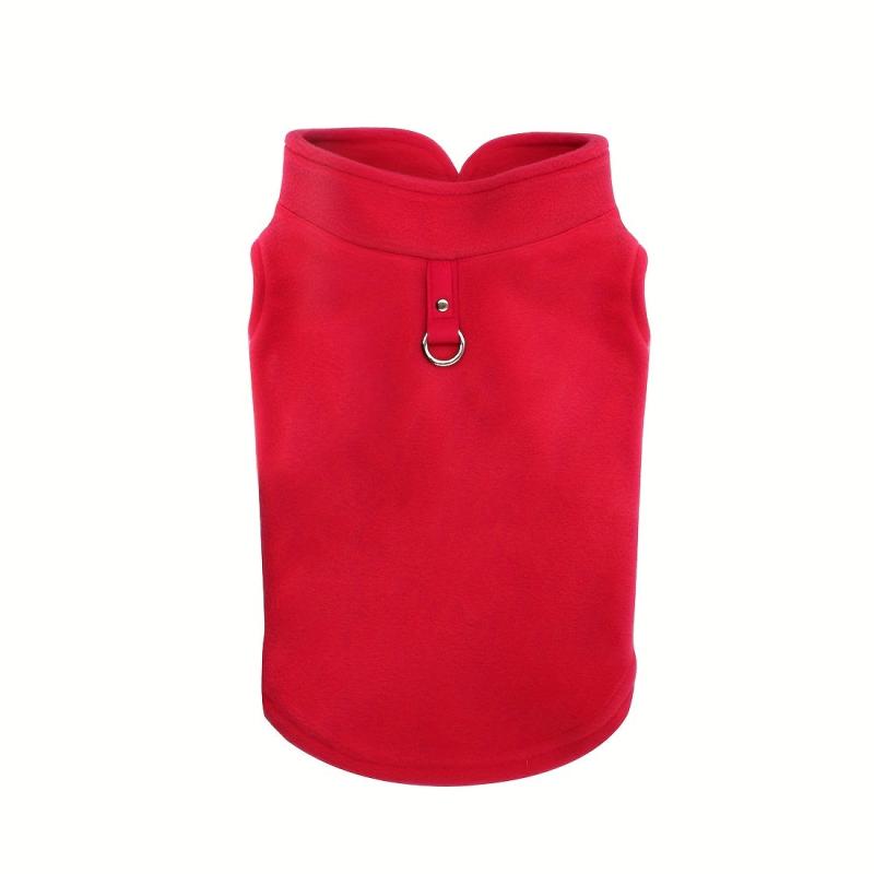 Cozy Fleece Vest w/ O Ring Leash for Dogs
