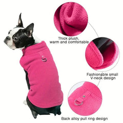 Cozy Fleece Vest w/ O Ring Leash for Dogs
