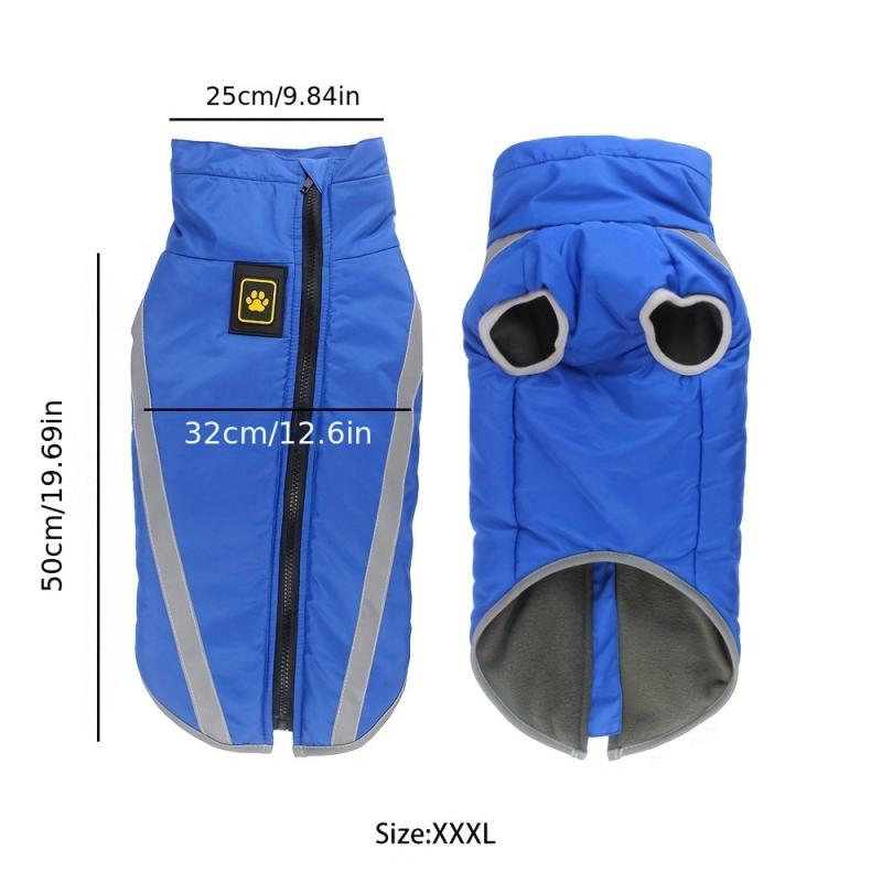 Reflective Big Dog Outdoor Jacket Warm Pet Clothes Dog Padded Coat