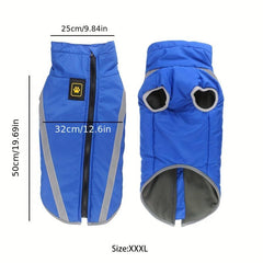 Reflective Big Dog Outdoor Jacket Warm Pet Clothes Dog Padded Coat
