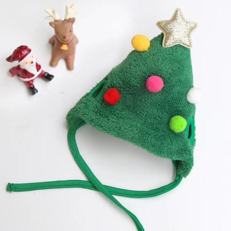 Dog Cat Pet Christmas Hat Saliva Towel Bib Teddy French Bulldog Pomeranian
