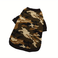 Pet Camo Polar Fleece Jacket for Autumn/Winter, Soft & Warm Dog Sweatshirt