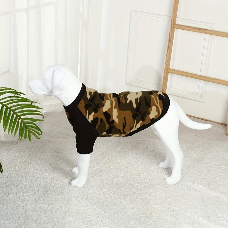 Pet Camo Polar Fleece Jacket for Autumn/Winter, Soft & Warm Dog Sweatshirt