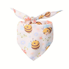 Bee Print Dog Bandana - Stylish Accessory for Your Pup