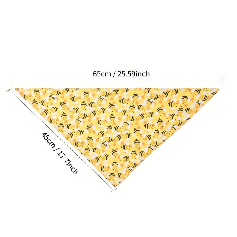 Bee Print Dog Bandana - Stylish Accessory for Your Pup
