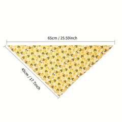 Bee Print Dog Bandana - Stylish Accessory for Your Pup