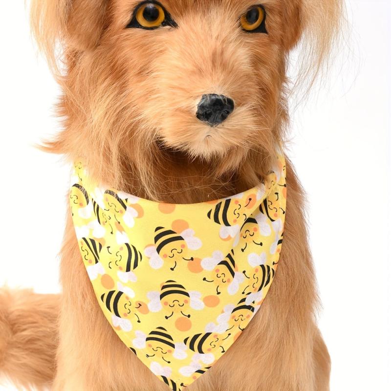 Bee Print Dog Bandana - Stylish Accessory for Your Pup