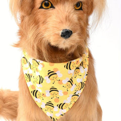 Bee Print Dog Bandana - Stylish Accessory for Your Pup