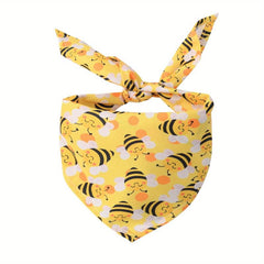 Bee Print Dog Bandana - Stylish Accessory for Your Pup