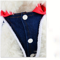 Dog Jeans Jacket Hoodie Sweatshirt Coat for Small Dogs Autumn Apparel
