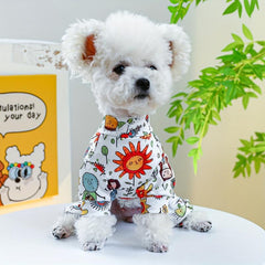 Breathable Floral Pet Jumpsuit for Dogs and Cats