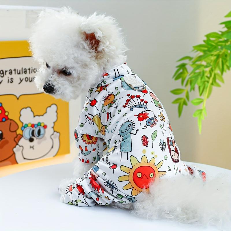 Breathable Floral Pet Jumpsuit for Dogs and Cats