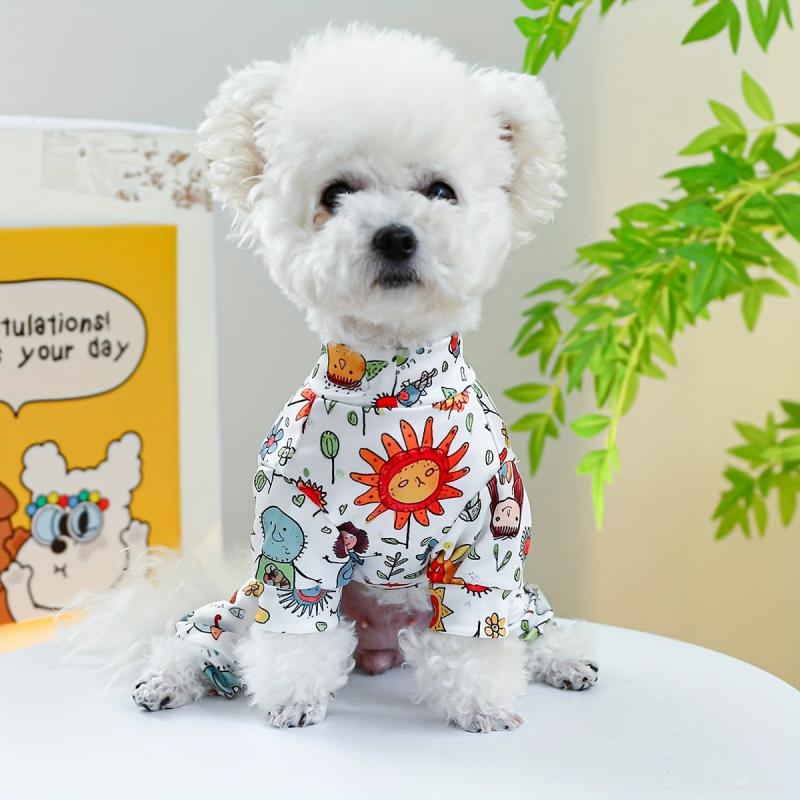 Breathable Floral Pet Jumpsuit for Dogs and Cats