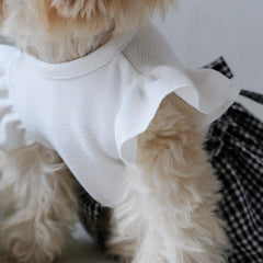 Plaid Dog Princess Skirt Tutu Dress With Bowknot Pet Apparel