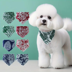 Floral Dog Scarf Triangle Bibs Pet Scarf For Dogs Cat Towel