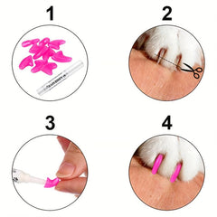 20pcs Pet Nail Covers Cat Claw Cover Nail Grooming Supplies